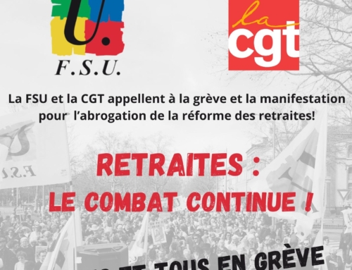 LE 5 JUIN, EN GREVE ET DANS LA RUE POUR L’ABROGATION DE LA RETRAITE A 64 ANS