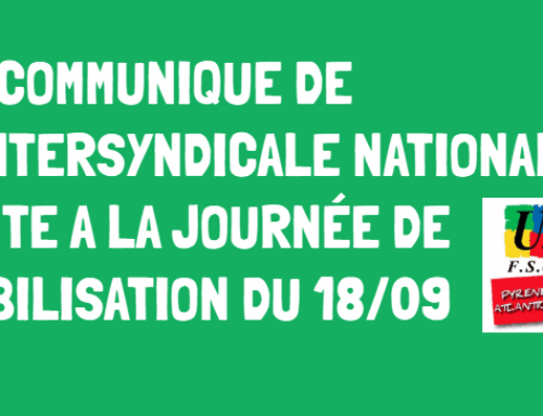 COMMUNIQUE DE L’INTERSYNDICALE NATIONALE après le 18/09